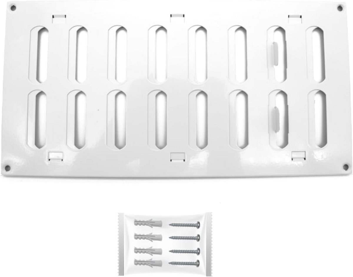 Ventilatierooster 300 x 150 mm - Metaal met Schuifregeling - Voor Binnen en Buiten