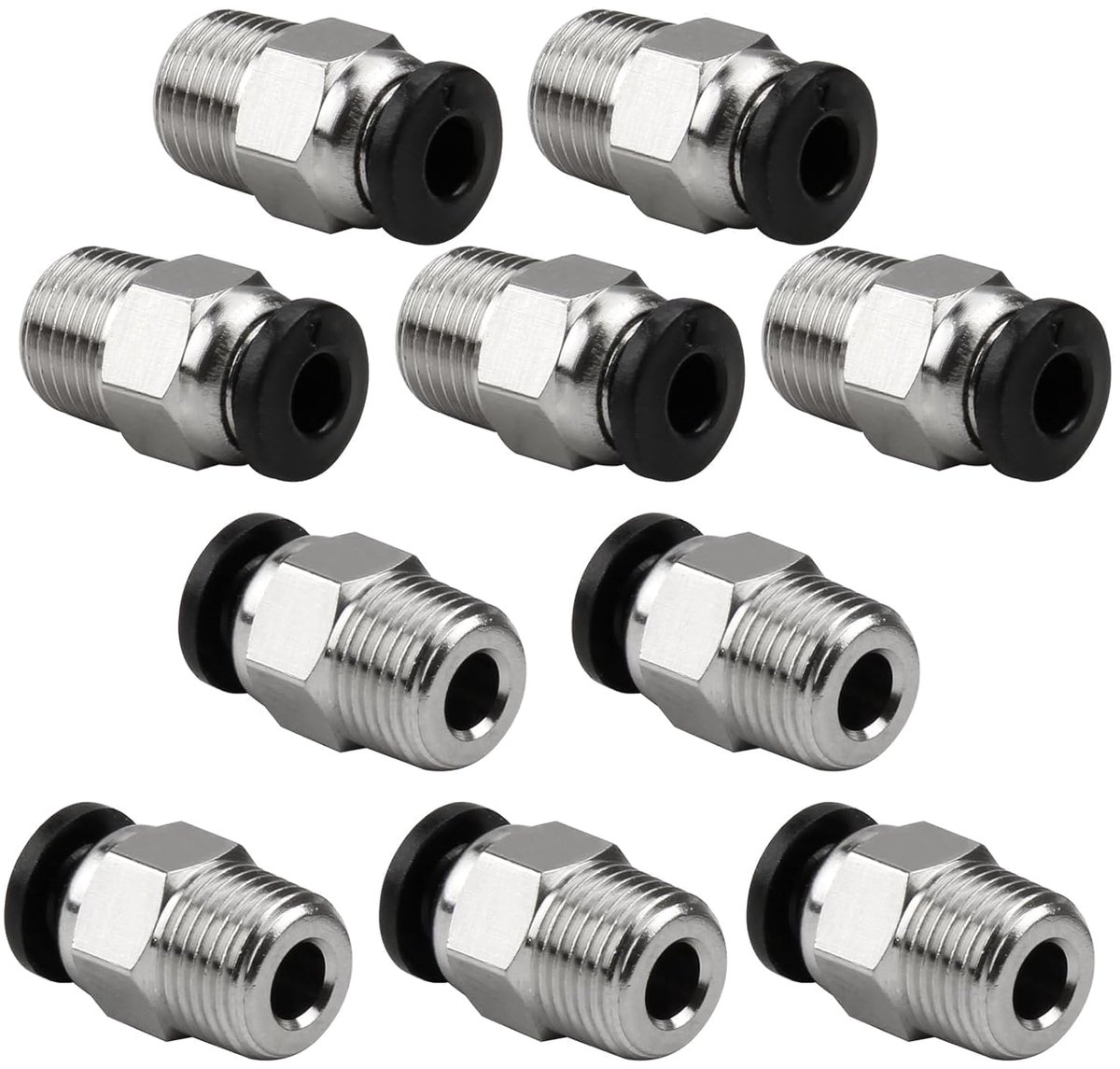 Set van 10 pneumatische snelkoppelingen voor 3D-printers - M8, M10