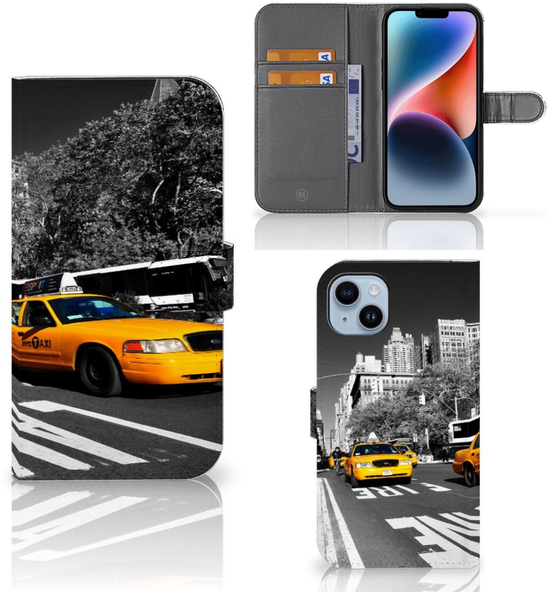 iPhone 15 Plus Flip Cover New York Taxi