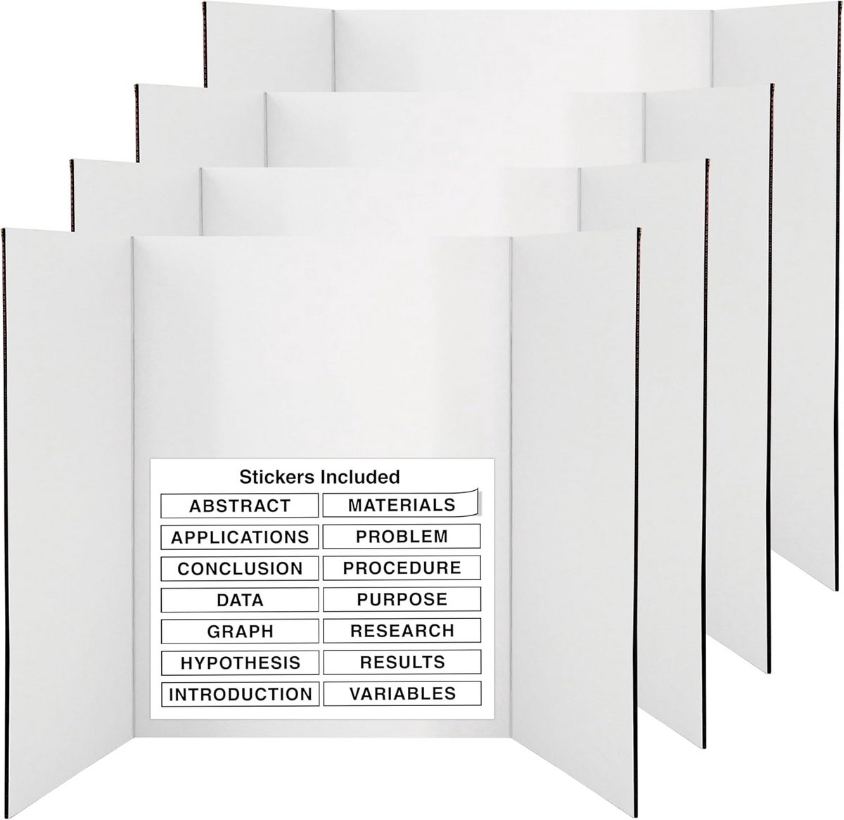 Wit Drievoudig Presentatiebord 36" x 48" - Lichtgewicht en Draagbaar met Glad Oppervlak voor Schoolprojecten en Presentaties