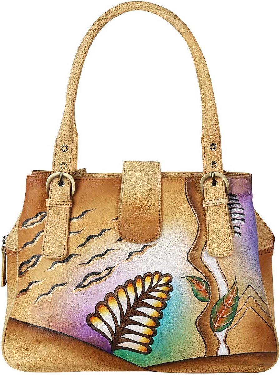 Leren Schoudertas 36 cm met Organizer - Kunst en Ambacht