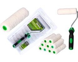 Verfroller Microfibra 11 cm - Duurzame Lakrollen met Rubberen Handgreep voor Schilderwerk