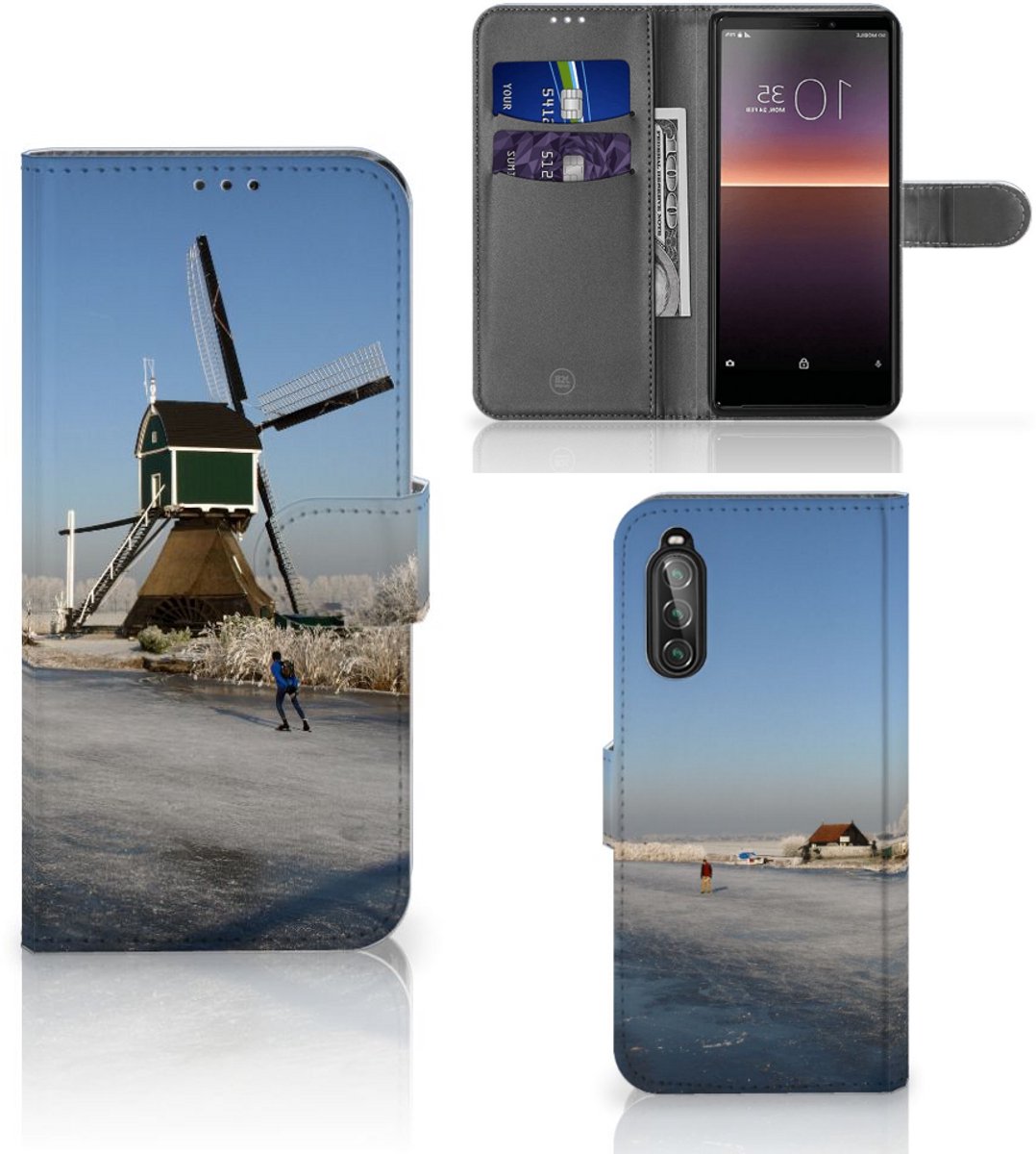 Sony Xperia 10 II Flip Cover Schaatsers