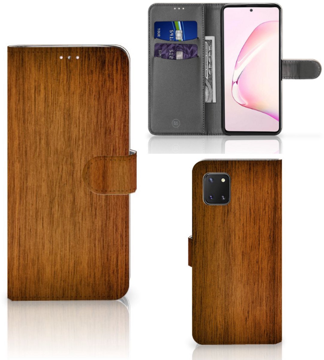 Samsung Note 10 Lite Book Style Case Donker Hout