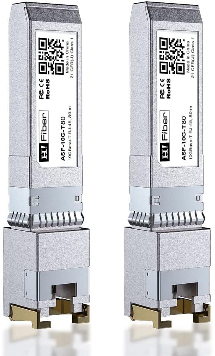 10G SFP+ transceiver module voor Ethernet, 10GBASE-T, 80 meter, SFP+ naar RJ45 connector