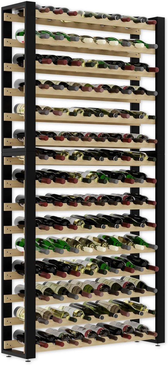 Houten Wijnrek voor 135 Flessen - Elegante Wijnopslagoplossing