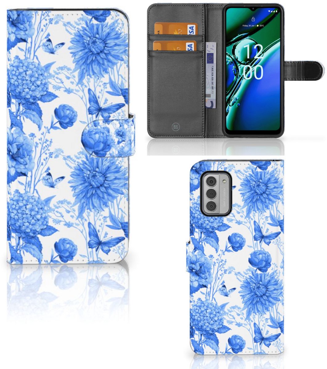 Book Case voor Hoesje voor Nokia G42 Flowers Blue