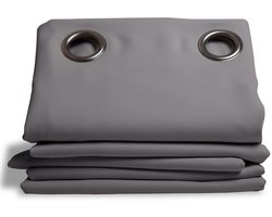 MOONDREAM LumenControl™ Verduisteringsgordijn | Licht+zonwering | EU-fabricaat | Oogjes | Grijs MC09 | 140B x 180L cm