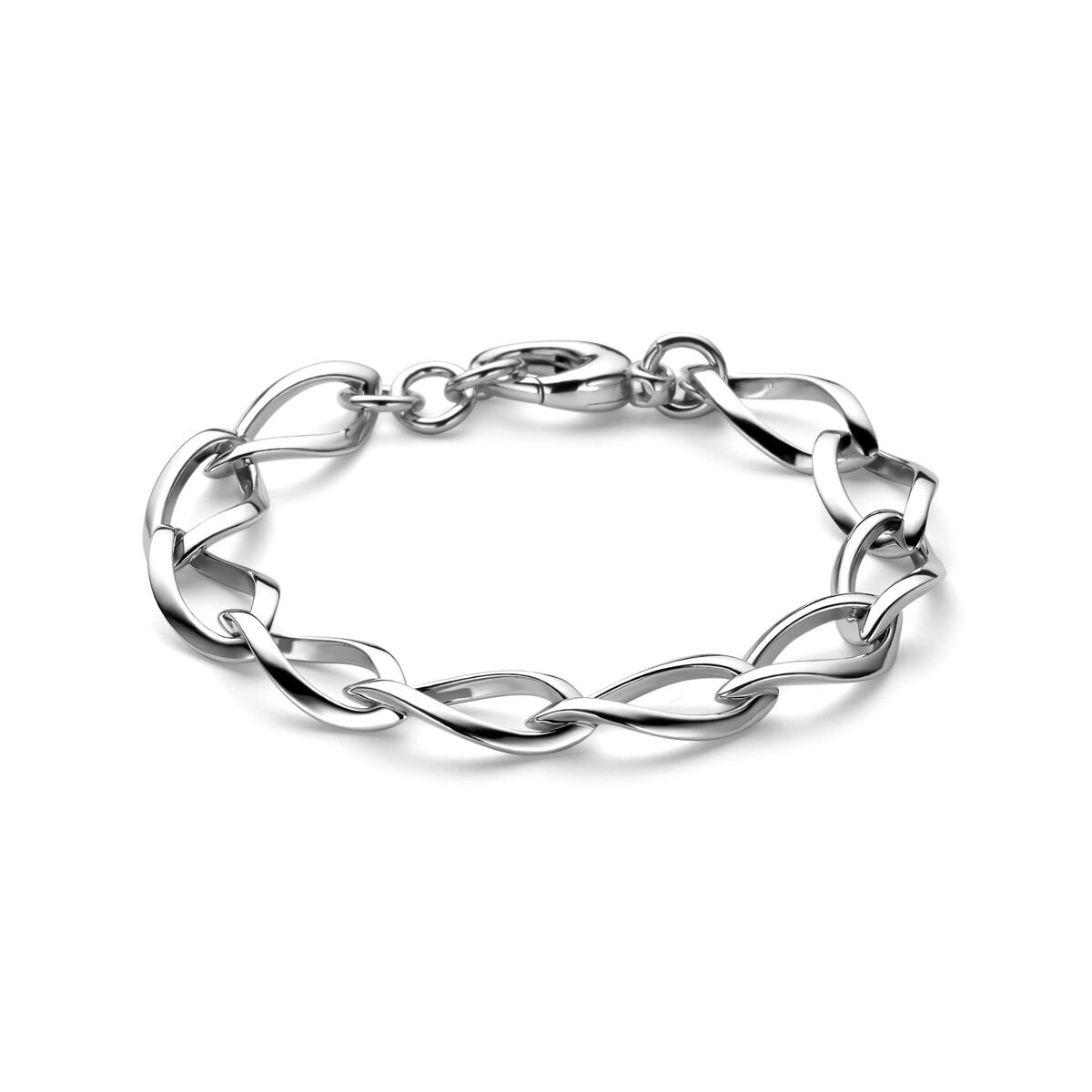 Zilver gerhodineerde armband 11 mm 20 cm - 1341763