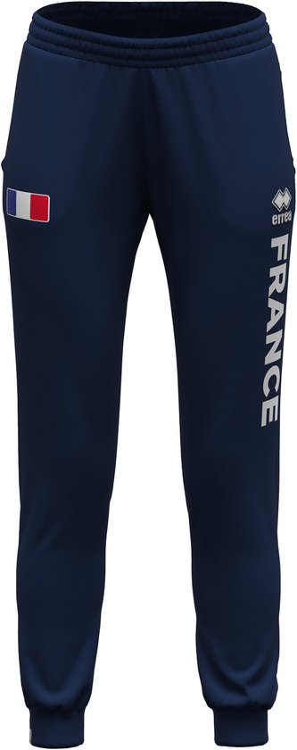 Donkerblauwe Erreà jogger met Franse vlag op de heup en verticaal 'FRANCE' logo op het been.