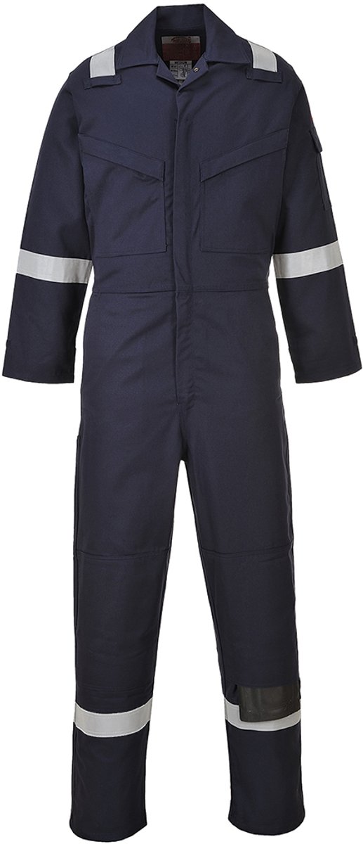 Portwest Vlamvertragend antistatische Overall 350gr FR50 - Marine Lang - L