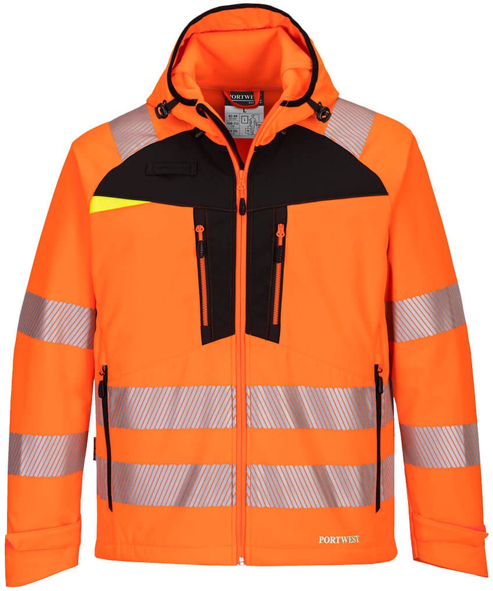 Portwest DX4 Hi-Vis Softshell Jas Oranje/zwart