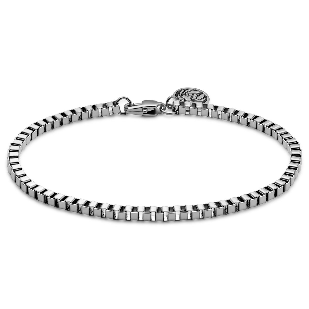 Essentials | 3 mm Zilverkleurige Armband met Vierkante Venetiaanse Schakels