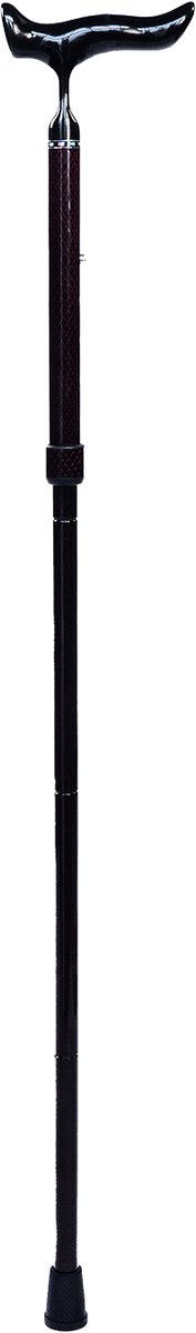 EveBase® Comfort Grip Wandelstok - Wandelstok met Ergonomisch Handvat - Opvouwbare Wandelstok - Dames en Heren Loopstok - Verstelbare Wandelstok - Met Opbergtas - Carbon - Rood