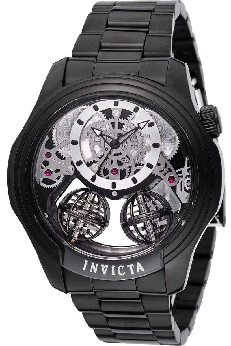 Invicta Specialty 48899 Heren Horloge - Waterdicht - Analoog - Quartz Uurwerk - Roestvrij Staal met zwarte Wijzerplaat - 46mm