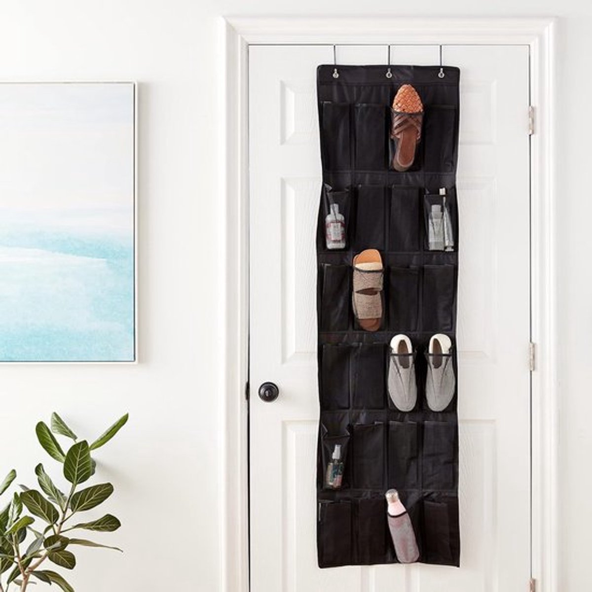 Candala Deurorganizer, hanger, met 24 zakken, 47 x 6,3 x 165 cm, zwart