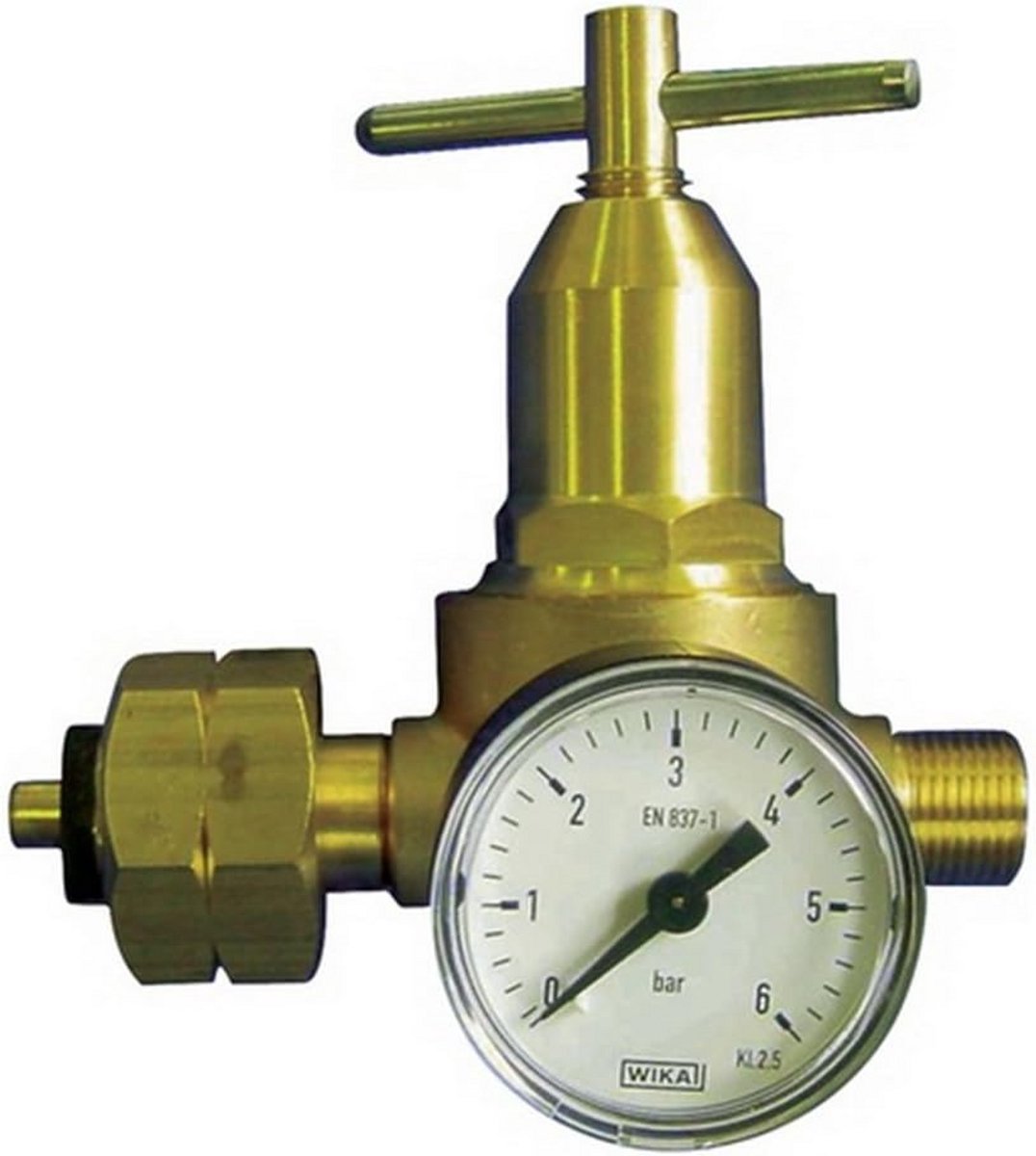 Propaan drukregelaar met manometer 0,5-6 bar combi-aansluiting