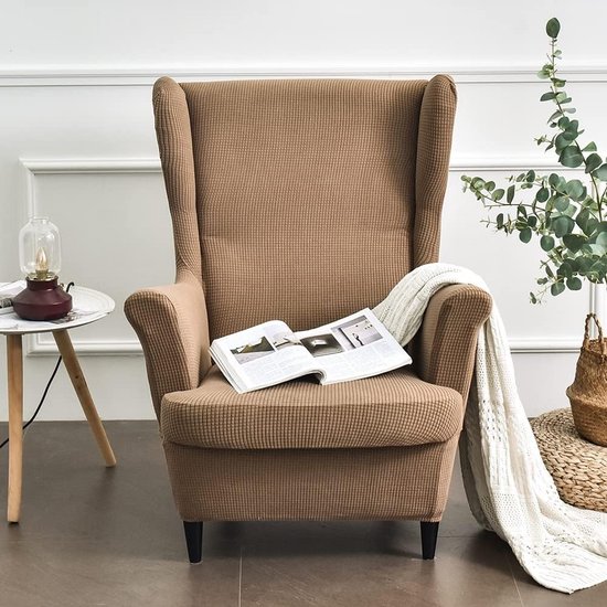 Wing stoel slipcovers wingback fauteuil covers 2 stuks stretch vleugel stoel covers voor fauteuils Camel — afbeelding 5