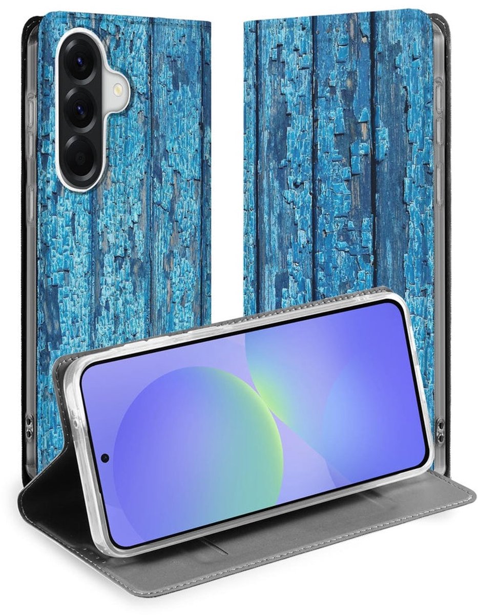 Samsung Galaxy A37 Flip Style Cover Wood Blue