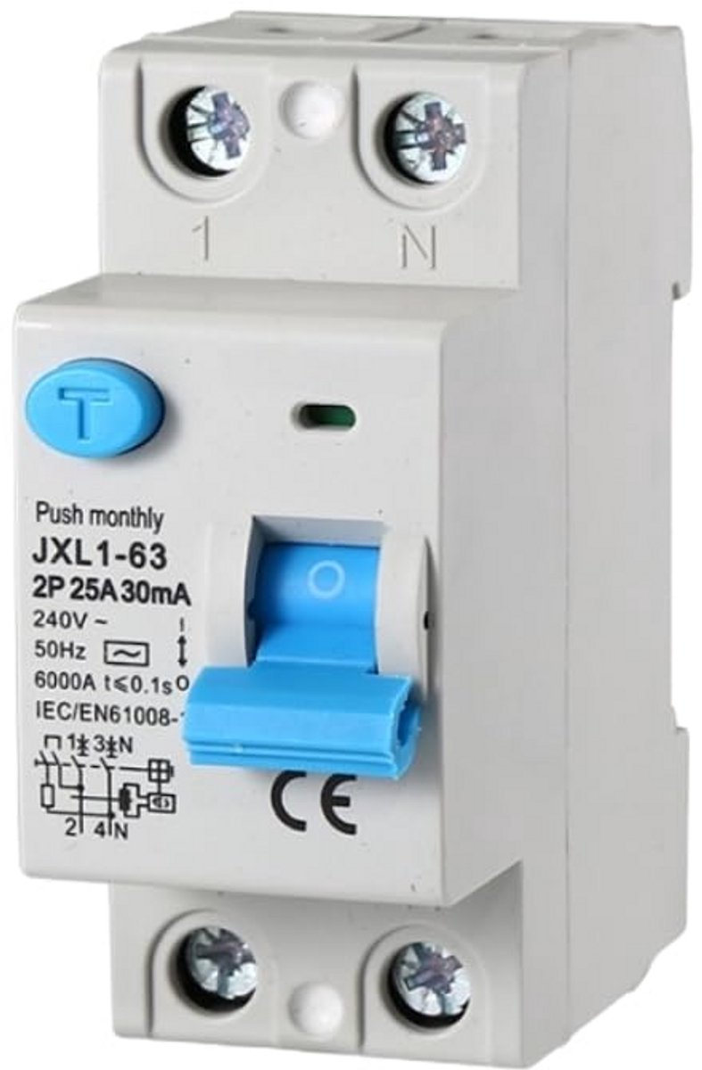 Zuivere Aardlekschakelaar 2P 25A 30mA 220V Klasse A voor Elektrische Veilige Installatie