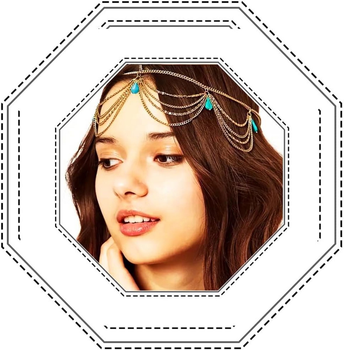 Boho Turquoise Hoofdband Haaraccessoire voor Dames en Meisjes - Perfect voor Bruiloften