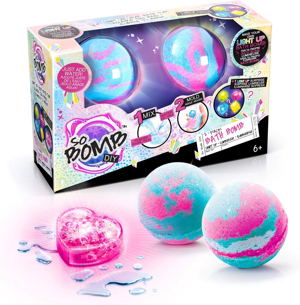 DIY Lichtgevende Badbommen Set voor Kinderen | Maak 2 Bommen met Licht Verrassing