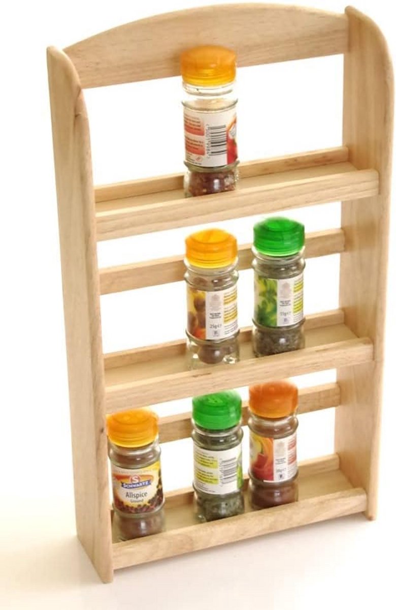 Vrijstaand Houten Kruidenrek voor 15 Potjes - Keukenorganizer