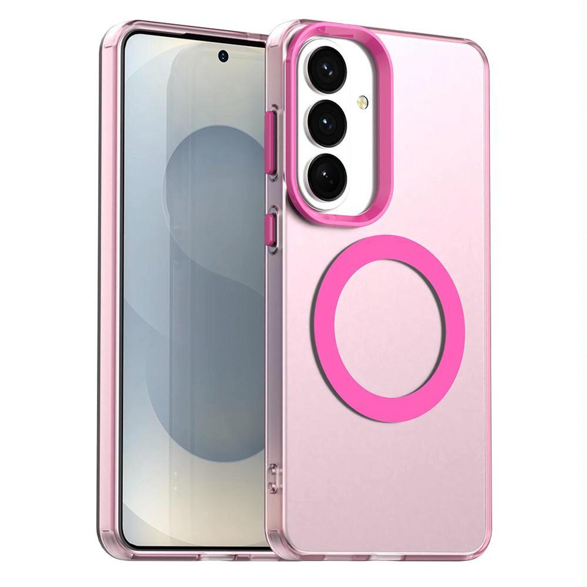 Mobigear Hoesje geschikt voor Samsung Galaxy S26 Plus MagSafe Telefoonhoesje Hardcase | Mobigear Shockproof Backcover | Geschikt voor MagSafe | Geschikt voor Draadloos Opladen met Magnetische Ring | Geschikt voor MagSafe Case - Rood