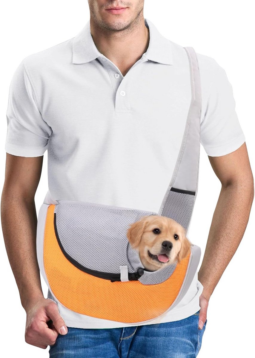Draagtas voor Hond en Puppy Schoudertas Verstelbaar voor Kleine Dieren en Katten – Ademend en Veilig voor Reizen en Wandelen