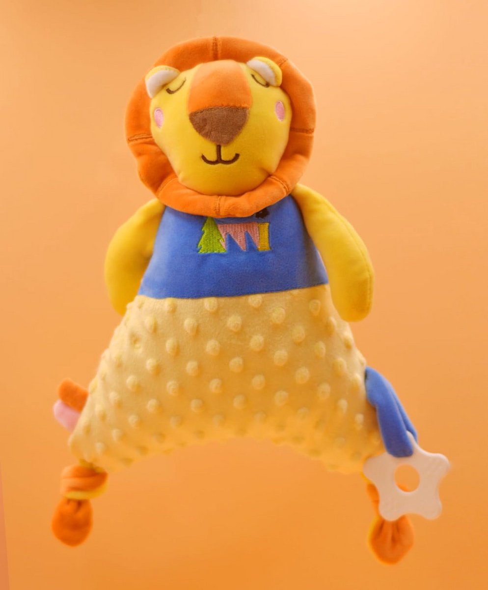 Knuffeldoek en Handpoppen Set met Labeltjes en Geluid voor Baby en Pasgeborene