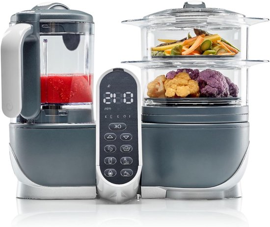 Aura® Stoomkoker baby - Stomer en Blender - 6-in-1 Multifunctionele Baby Cooker - Multifunctionele Robot Cooker - Grijs - 40cm x 25cm x 32cm van Aura — afbeelding 5