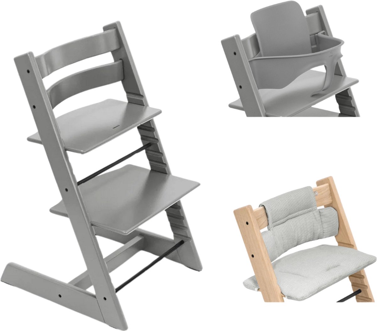 * Stokke® Tripp Trapp® Bundle Stoel + Babyset + Kussen | Storm Grey / Nordic Grey – foto 7