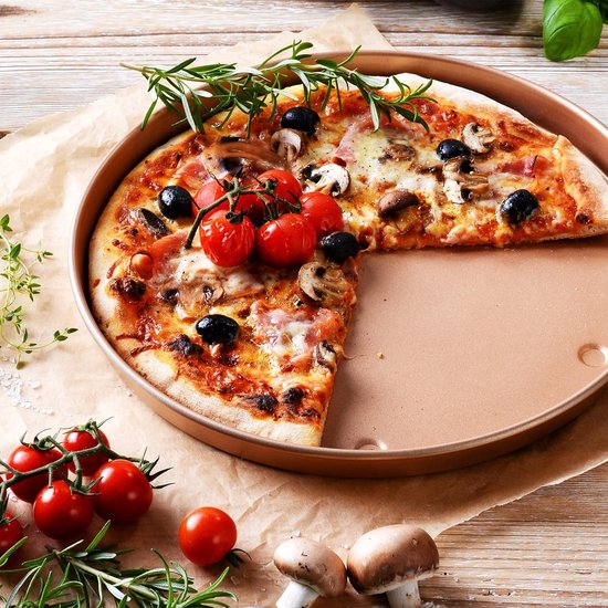 Ronde Pizzaplaat Ø 30 cm met Hoogwaardige Antiaanbaklaag voor Ovengebruik — afbeelding 4