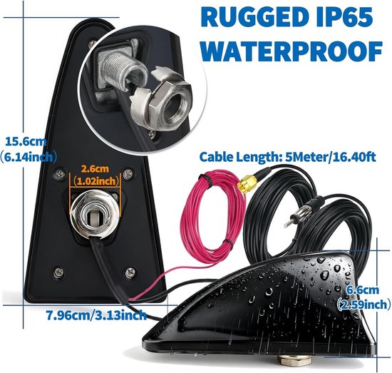 Bingfu GNSS-antenne – 4 Systemen (GPS, BeiDou, GLONASS, Galileo) – 28 DB Versterking – IP65 Waterdicht – SMA – Voor Voertuig En Drone