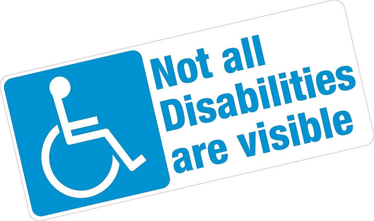Blauwe Parkeerkaart Sticker Onzichtbare Handicap - Vinyl Auto Raamsticker