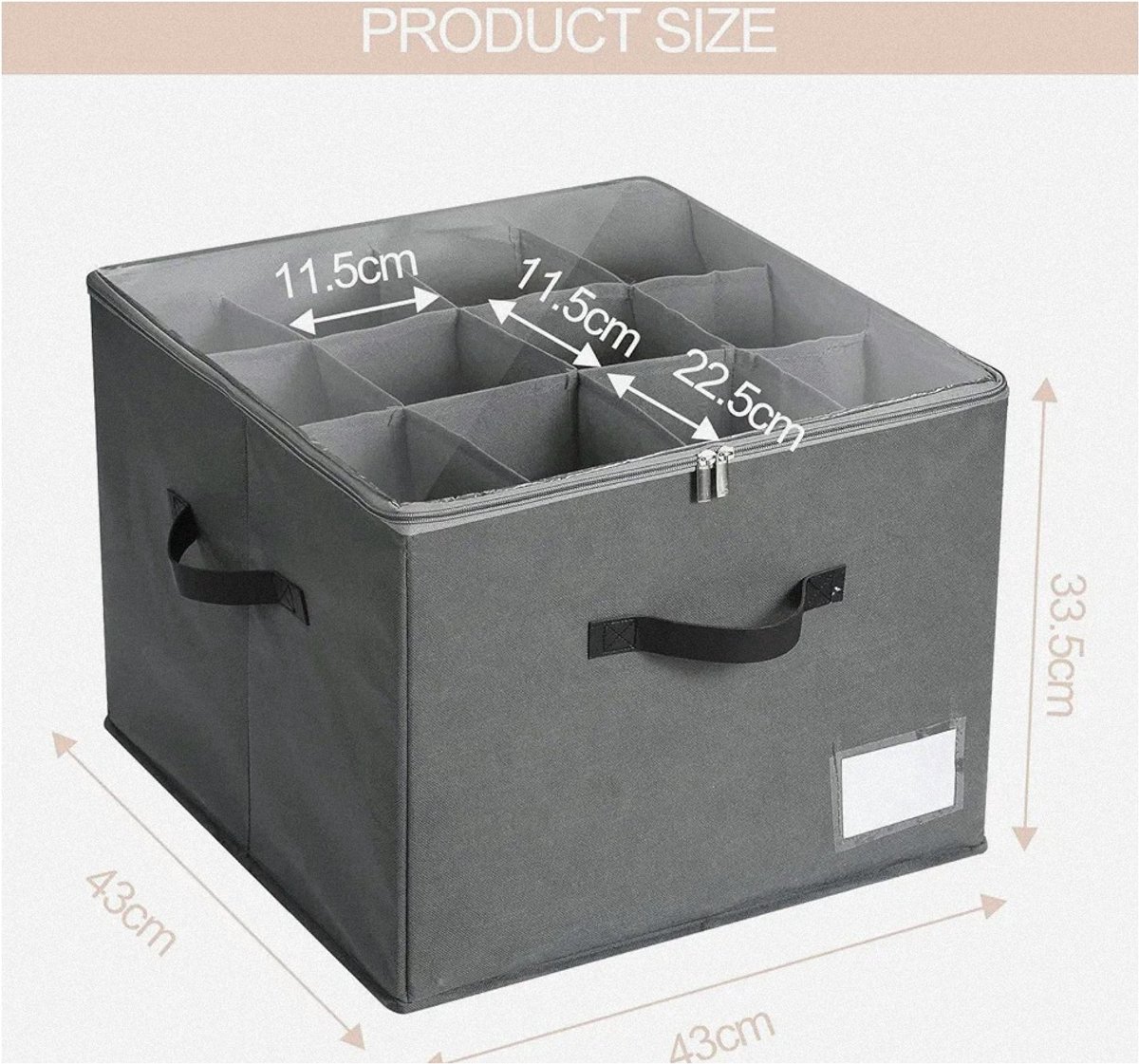 Schoenorganizer voor 12 paar schoenen - ruimtebesparend - grijs - stofkarton