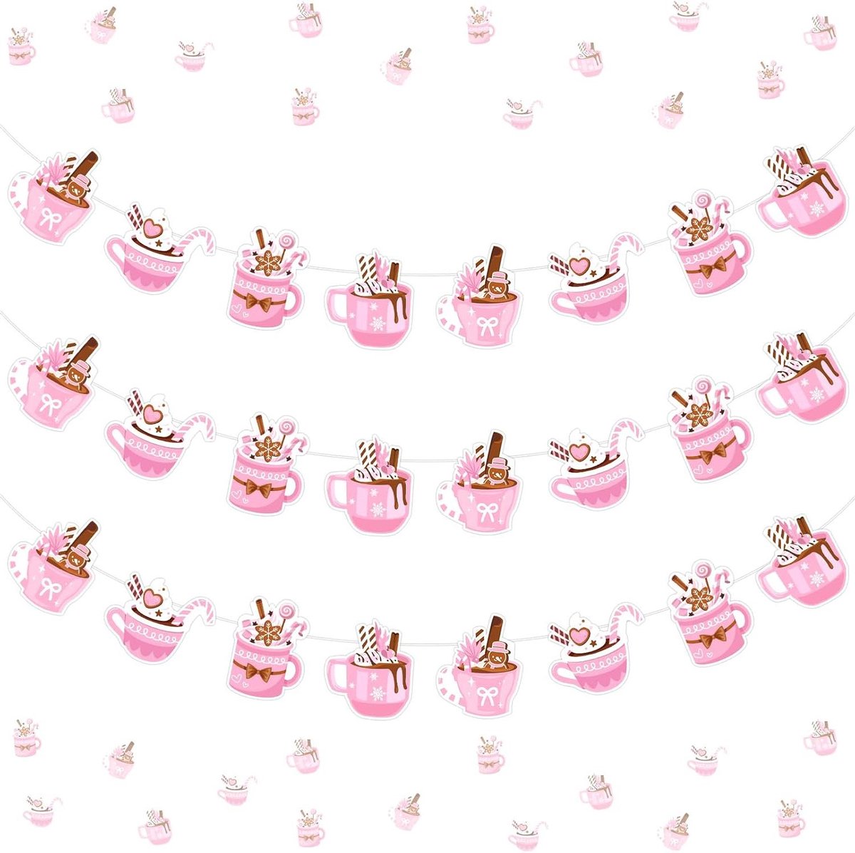 Cocoa Bar Decoraties - Roze Banner voor Chocoladebar, Winterfeesten, Baby Shower
