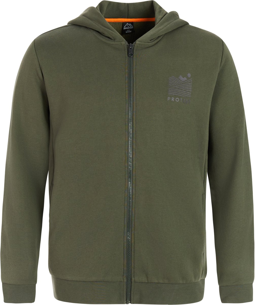 Protest PRTCarfed Sweatvest Heren Vaste capuchon Normale pasvorm Lange mouwen Ritssluiting Thyme
