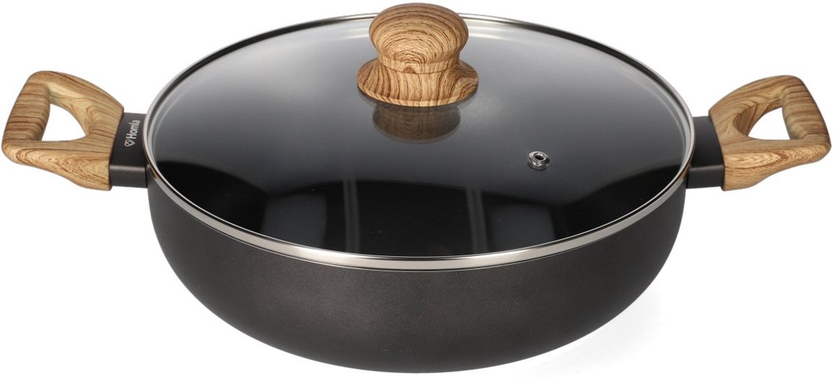 ALBERO - Kookpot met deksel - zwart - 3 l - 820453