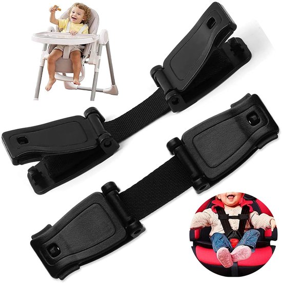 Allecto - Veiligheidsclip kinderwagen - Autostoel gordelclip - Veiligheid - Zwart - Harnas borstclip - Voorkomt armen uithalen - Geschikt voor kind...