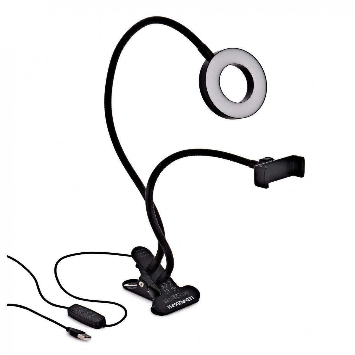 Flexibele 3 LED-lichtring met Telefoonhouder van Gear4music