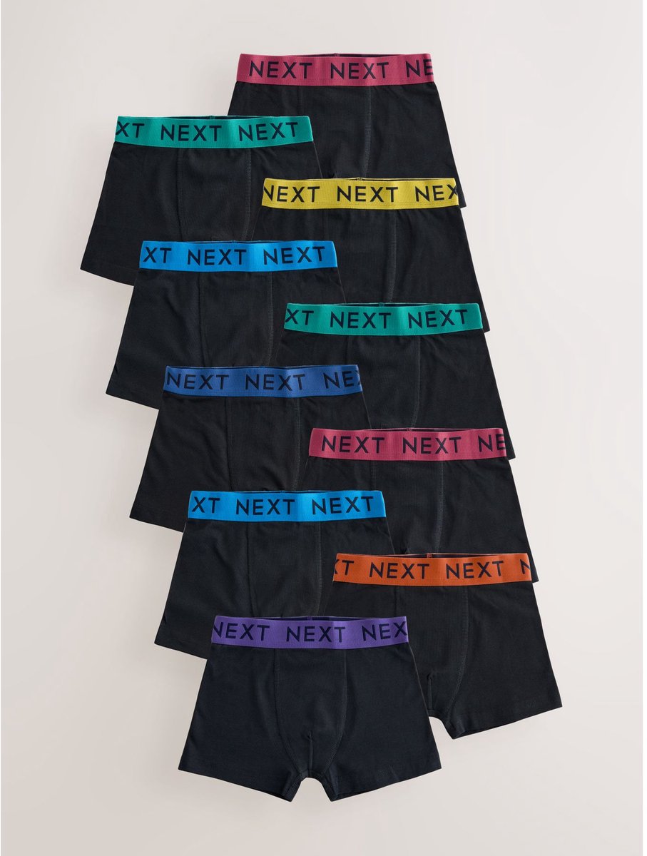 Next - Jongens - Set van 10 boxershorts - Zwart