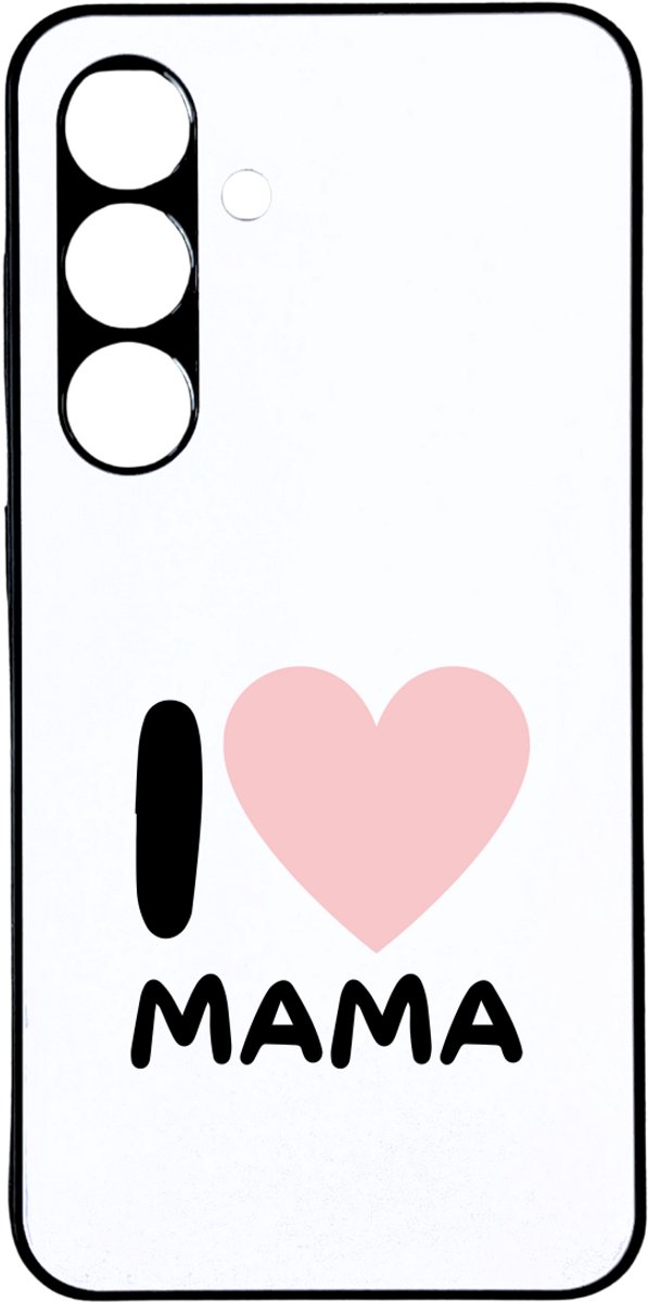 Hacebo® - I love mama met roze hart telefoonhoesje - Moeder - Liefste mama - telefoonhoesjes - moederdag cadeautje - Cadeau voor mama - Verjaardag - Geschenk - Cadeau - Gift - hoesje geschikt voor Samsung Galaxy S24