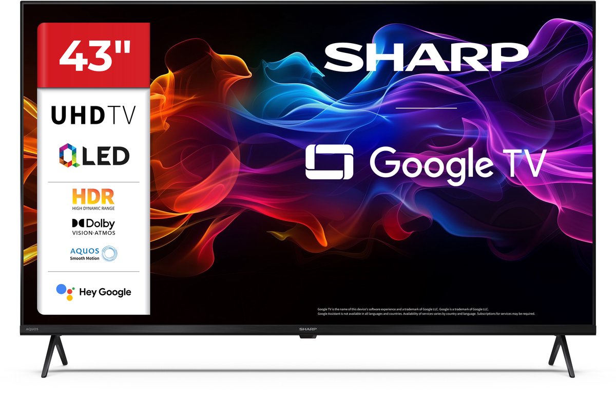 Sharp Aquos 43HP5465 - 43 inch 4K UHD QLED met Google TV