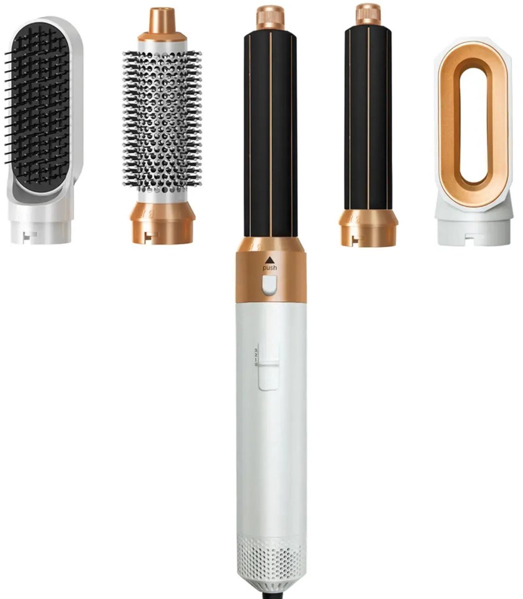 Bol.com Multistyler Föhnborstel Highspeed 5 in 1 - Wit - 1350W - 6-in-1 Airstyler met Warmte tot 110°C aanbieding