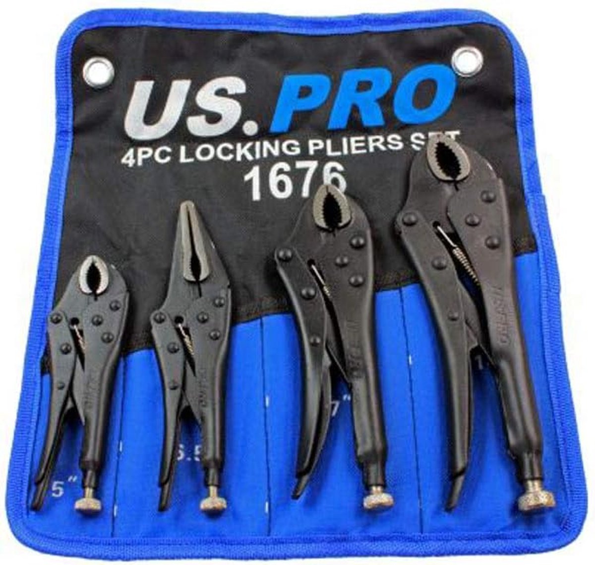 Griptangen Set - Vastklem Gereedschap - Vastzetten Draaien - Vier Maten - 5 6.5 7 10 Inch - Zwart