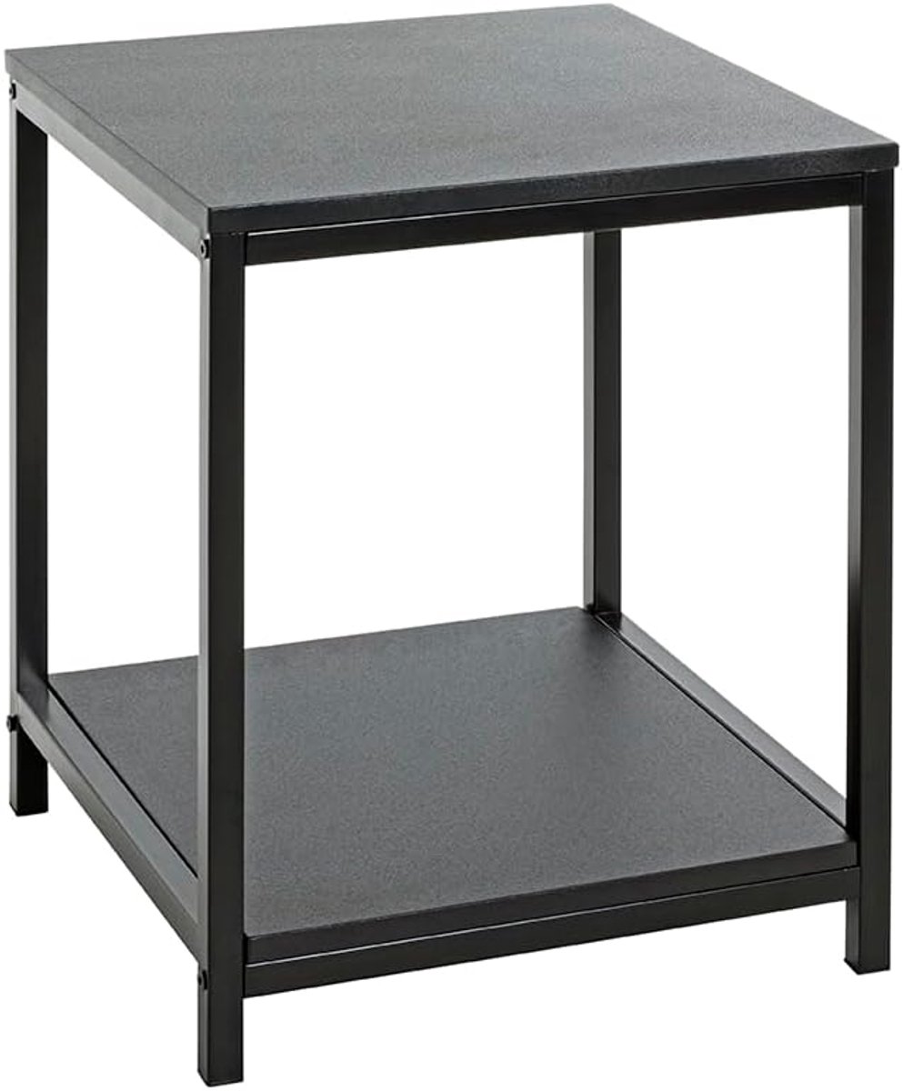 Bijzettafel - Kleine Tafel - Woonkamer Decoratie - Stalen Frame - 40x40x50cm - Zwart