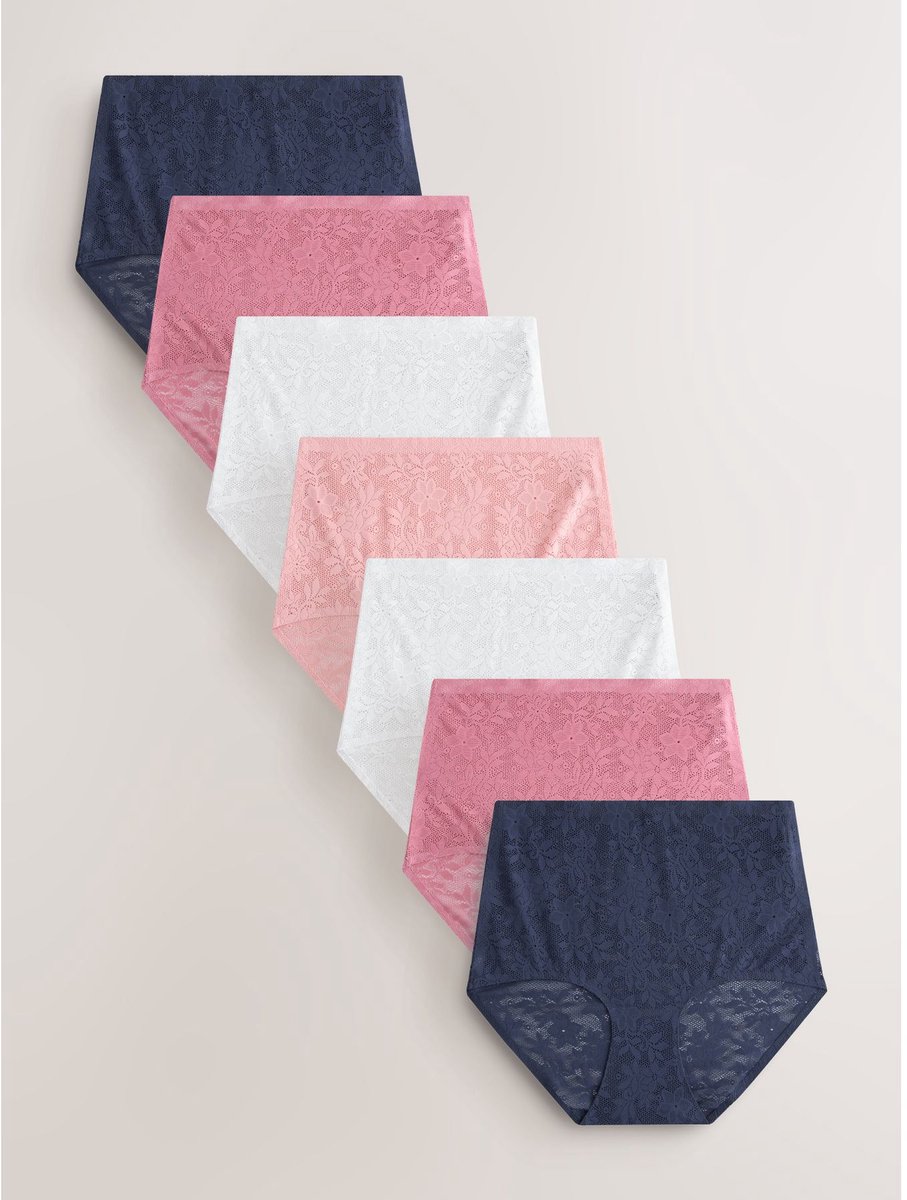 Next - Dames - Comfort Bonded Lace Knickers 7 Pack - Wit