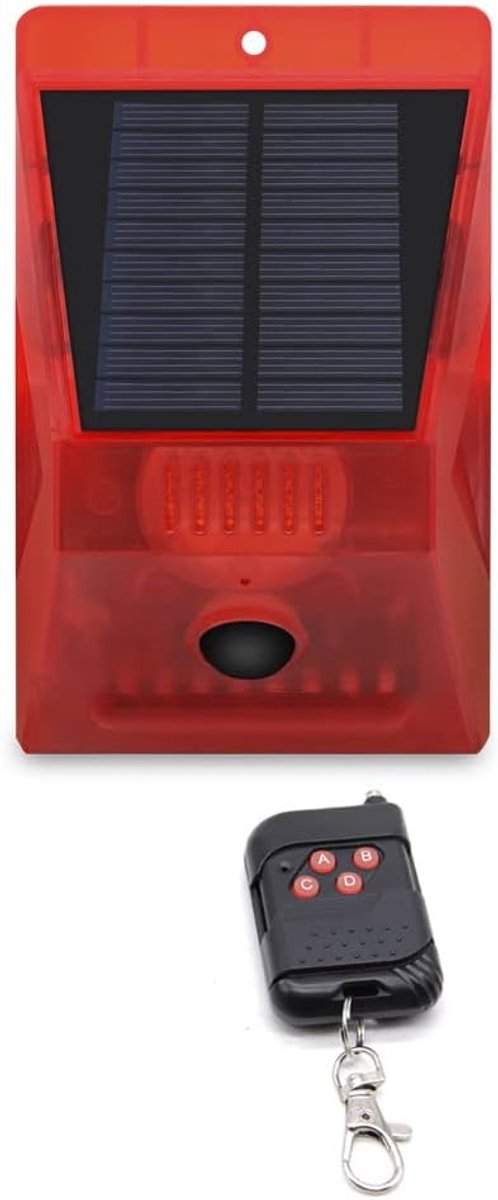 Zonne-alarm met melder - Buitenbeveiliging Sirene - Detectie en Afschrikking - IP65 Waterdicht - 15 x 9 x 15 cm