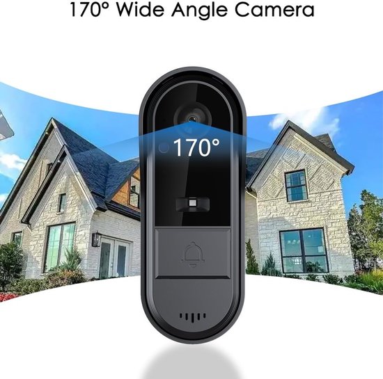 Draadloze deurbelcamera met monitor voor appartementen, Draadloze Video Deurbel, 1080P, waterdichte deurbelvideo-intercom met tweewegcommunicatie, 170° kijkhoek, Voor Nacht Voor Visie — afbeelding 4